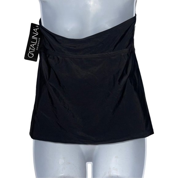 NWT Catalina Black Adjustable Strap Halter Tankini Swim Top Womens Large - Picture 8 of 9